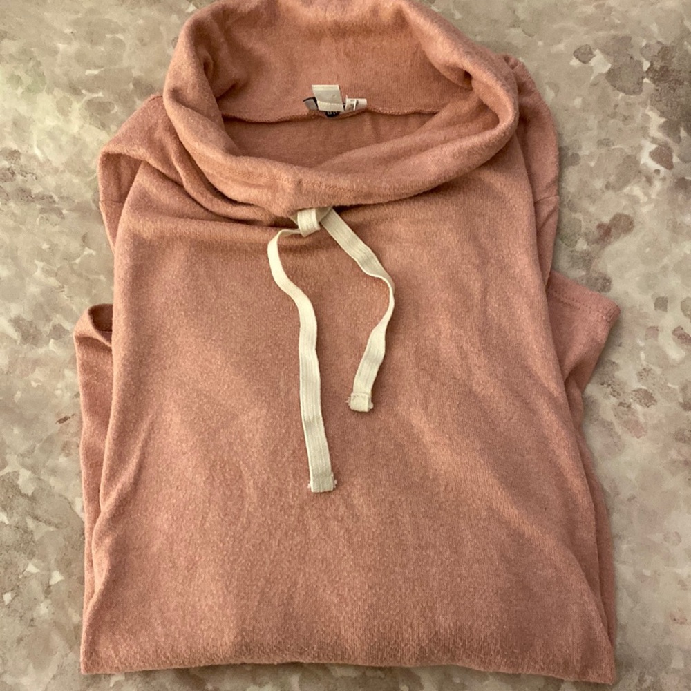 Super Soft JCrew Pink Sweater with Neck Tie Detail